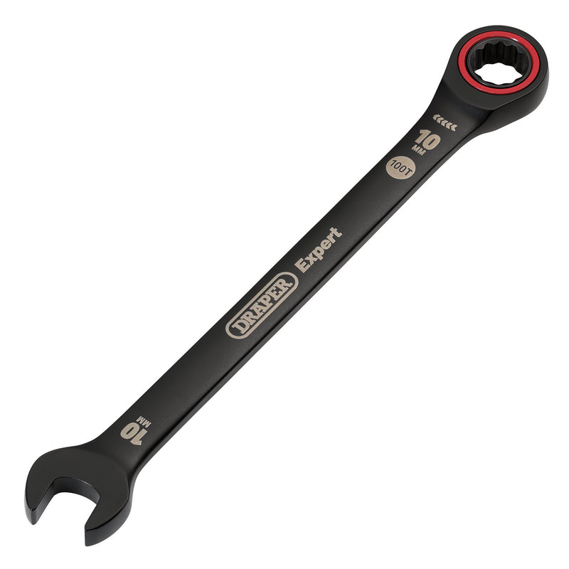 Draper Expert HI-TORQ® Metric Ratchet Combination Spanner, 10mm, Black
