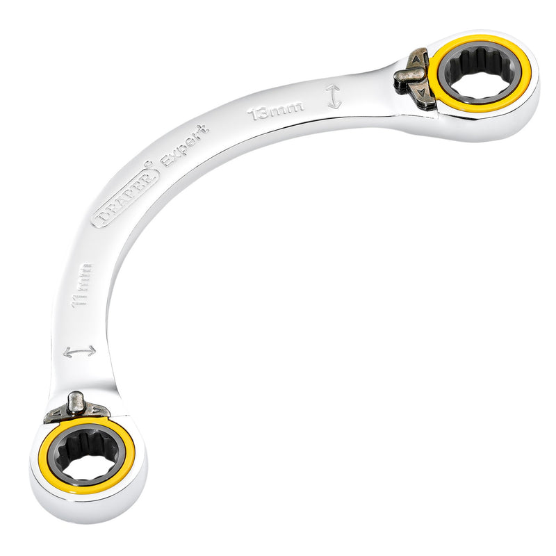 Draper Expert HI-TORQ® Double Ring Ratchet Half Moon Spanner, 11 x 13mm