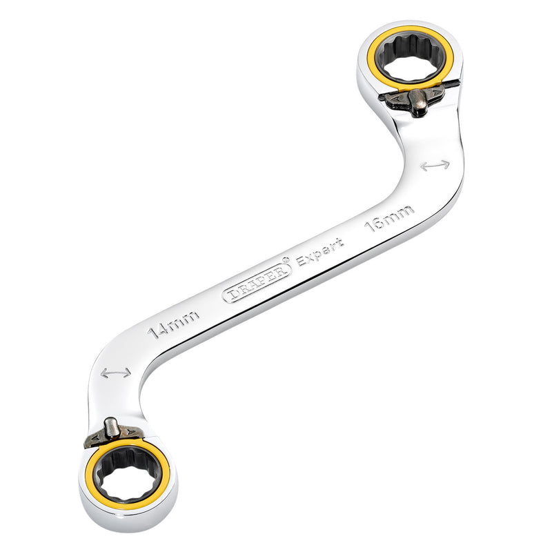 Draper Expert HI-TORQ® Double Ring Ratchet S-Shape Spanner, 14 x 16mm