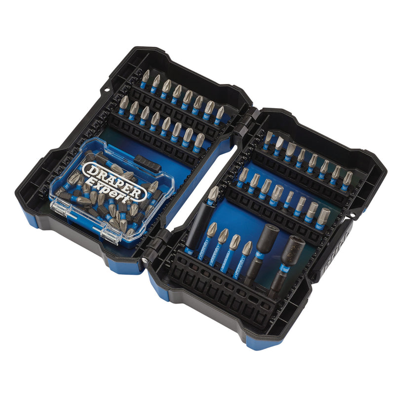 Draper Expert Impact Screwdriver Bit Set, 1/4" Hex (65 Piece)