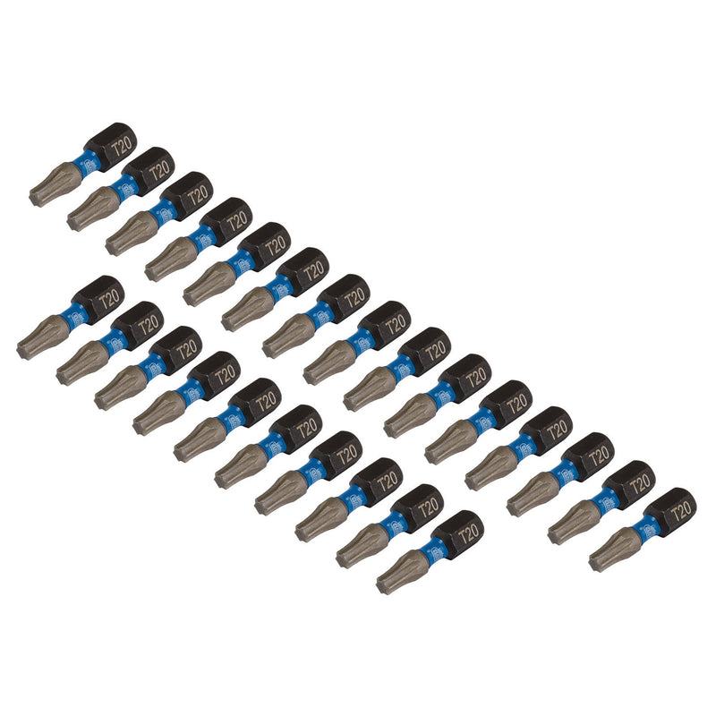 Draper Expert TX-STAR® Impact Screwdriver Bits, T20 x 25mm, 1/4" Hex (Pack of 25)
