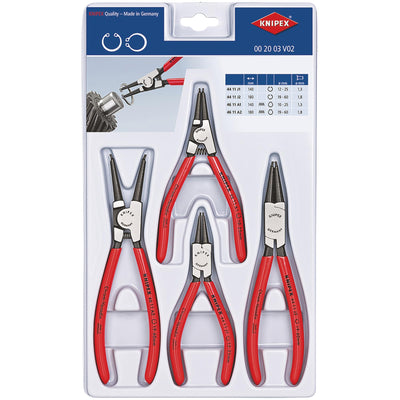 KNIPEX 00 20 03 V02 Set of Circlip Pliers, 4 parts