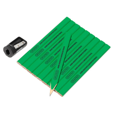 Carpenter's Pencils with Sharpener (Pack of 10)
