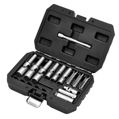 Thin Wall PSG Glow Plug Socket Set, 3/8" and 1/4" Sq. Dr. (18 Piece)