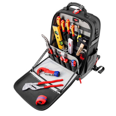 KNIPEX 00 21 50 S Tool Backpack Modular X18 Plumbing, 17 Parts, 530mm