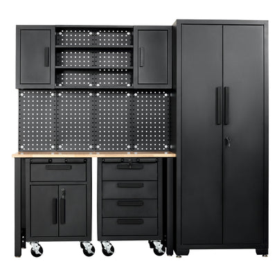 Single Garage Workstation with Roller Cabinets