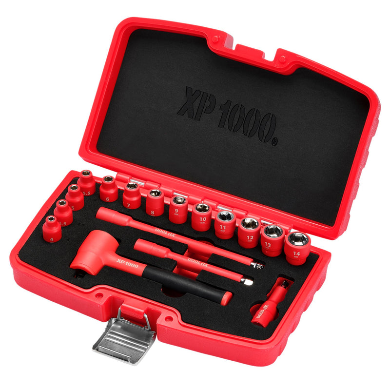 XP1000® VDE Metric Socket Set, 1/4" Sq. Dr. (17 Piece)