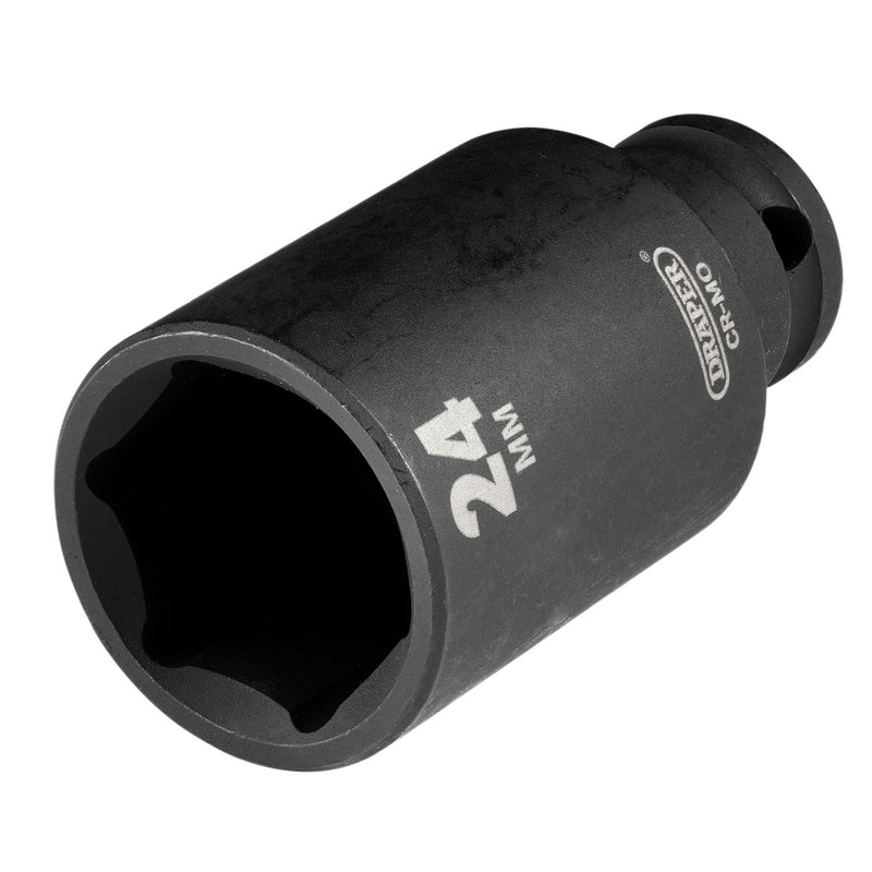 Draper HI-TORQ® Metric Deep Impact Socket, 3/8" Sq. Dr., 24mm