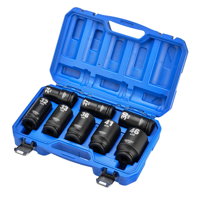 Draper HI-TORQ® Metric Deep Impact Socket Set, 3/4" Sq. Dr. (8 Piece)
