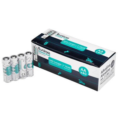Uniross LR6 AA Power Plus Alkaline Batteries (Pack of 40)