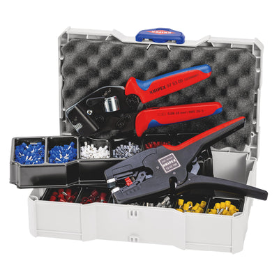 KNIPEX 97 90 17 Crimp Assortment for Wire Ferrules, 1 x 12 42 195, 1 x 97 53 09, 8 x Wire Ferrule Sets