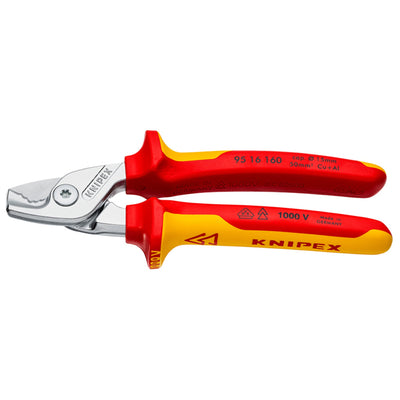 KNIPEX 95 16 160 SB StepCut® VDE Insulated Cable Shears, 160mm