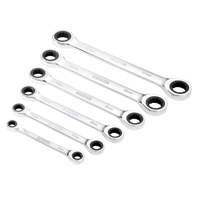 Draper HI-TORQ® Metric Double Ratchet Ring Spanner Set, 8 -19mm (6 Piece)