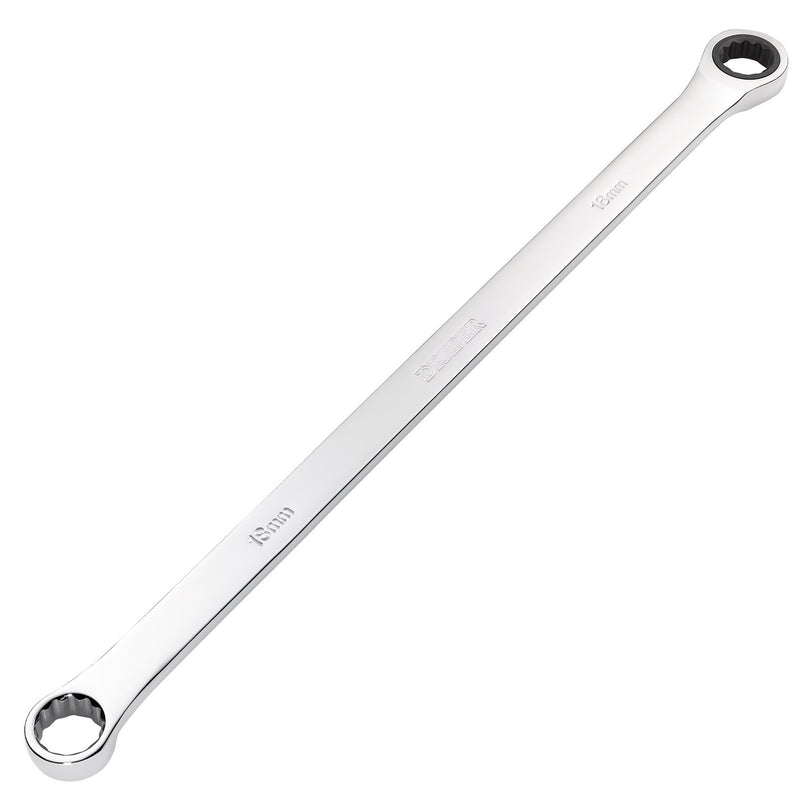 Draper HI-TORQ® Metric Extra-Long Double Ring Ratchet Spanner, 18mm