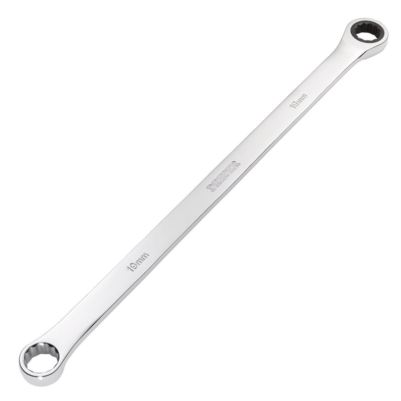 Draper HI-TORQ® Metric Extra-Long Double Ring Ratchet Spanner, 19mm
