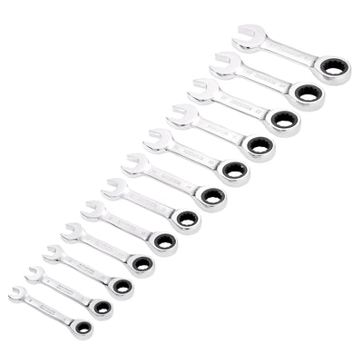 Draper HI-TORQ® Metric Stubby Ratchet Combination Spanner Set, 8 - 19mm (12 Piece)