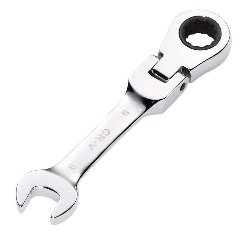Draper HI-TORQ® Metric Stubby Flexible Head Ratchet Combination Spanner, 9mm