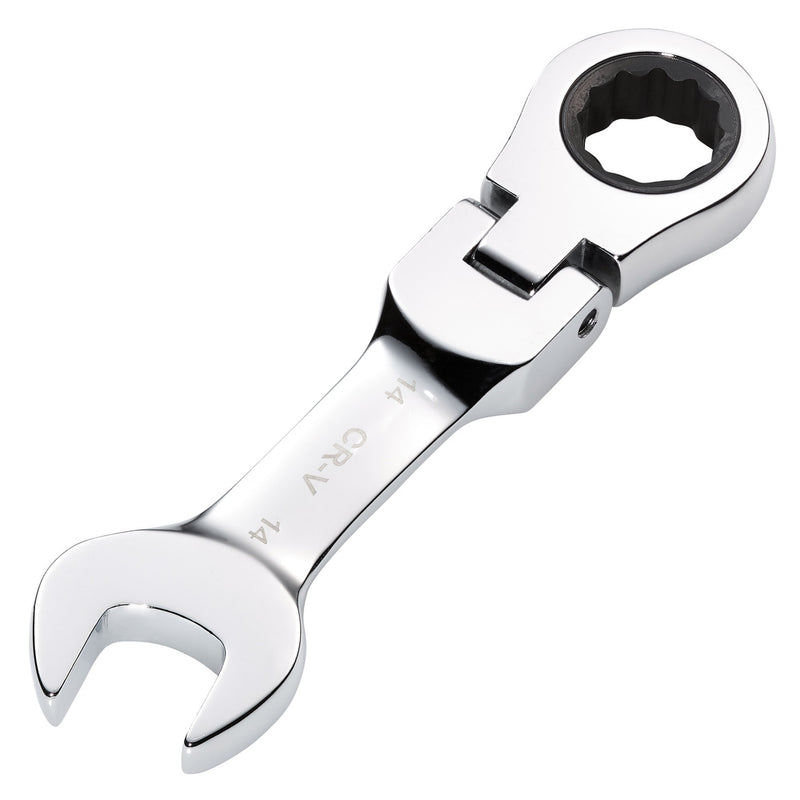 Draper HI-TORQ® Metric Stubby Flexible Head Ratchet Combination Spanner, 14mm