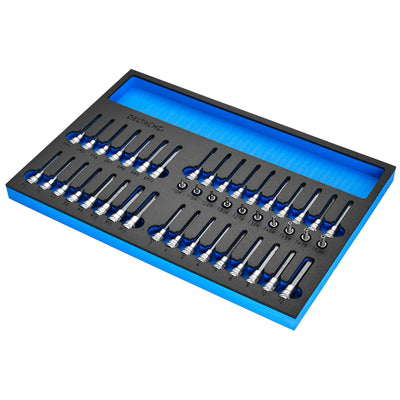 Resi-Torx, Hexagon, Multi-Tooth/Spline, Ribe Socket Set, 3/8" Sq. Dr. in EVA Foam Inlay