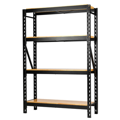 BUNKER 18 Piece Modular 4 Tier Racking with Hardwood Shelving, 1500mm