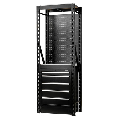 BUNKER 13 Piece Modular Storage Combo 2 Tier Racking with Stainless Steel Shelving, Pegboard and Floor Cabinet, 750mm