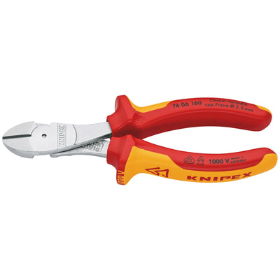 KNIPEX 74 06 160 SB VDE Insulated High Leverage Diagonal Cutter, 160mm