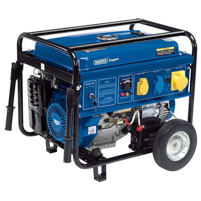 Draper PG58W Petrol Generator with Wheels, 5000W - (23987) - DR-23987 - Draper - Trade Counter Direct