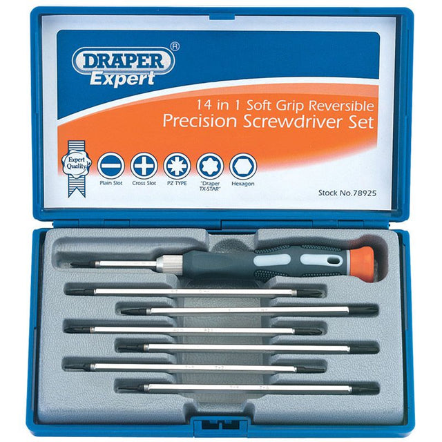 Draper PSS14R Reversible Precision Screwdriver Set (8 Piece) - (78925) - DR-78925 - Draper - Trade Counter Direct