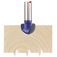 Draper RB16 TCT Router Bit, 1/4" Core Box, 12.7 x 6.35mm Radius - (75345) - DR-75345 - Draper - Trade Counter Direct