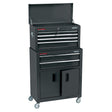Draper RCTC6/BK Combined Roller Cabinet and Tool Chest, 6 Drawer, 24", Black - (19572) - DR-19572 - Draper - Trade Counter Direct