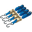 Draper RTDSB/4 Ratcheting Tie Down Straps, 4.5m x 25mm, 350kg (4 Piece) - (60960) - DR-60960 - Draper - Trade Counter Direct