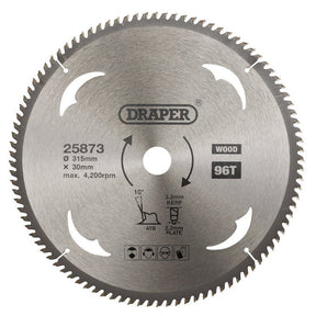 Draper SBW20 TCT Circular Saw Blade for Wood, 315 x 30mm, 96T - (25873) - DR-25873 - Draper - Trade Counter Direct