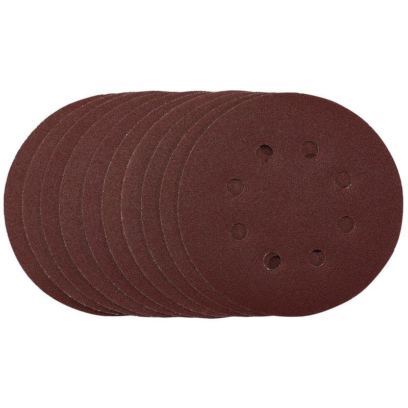 Draper SDHAL125 Sanding Discs, 125mm, Hook & Loop, 120 Grit, (Pack of 10) - (54756) - DR-54756 - Draper - Trade Counter Direct