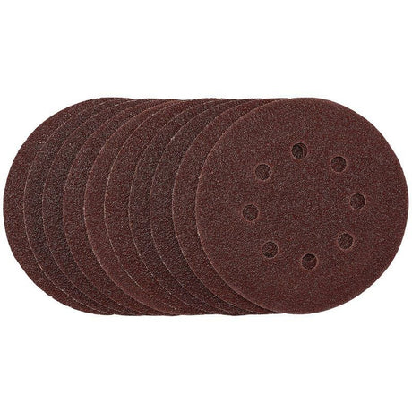Draper SDHAL125 Sanding Discs, 125mm, Hook & Loop, 40 Grit, (Pack of 10) - (54392) - DR-54392 - Draper - Trade Counter Direct