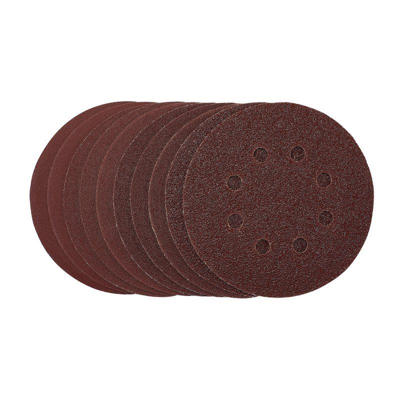 Draper SDHAL125 Sanding Discs, 125mm, Hook & Loop, Assorted Grit, (Pack of 10) - (54759) - DR-54759 - Draper - Trade Counter Direct