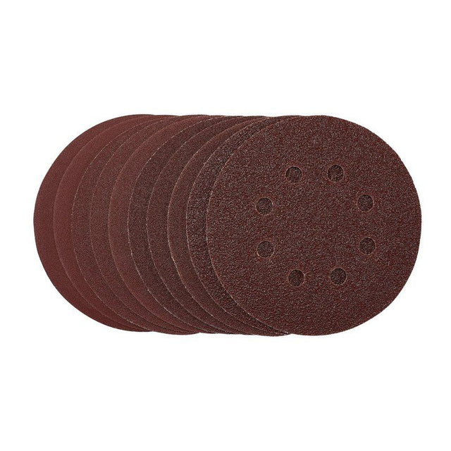 Draper SDHAL125 Sanding Discs, 125mm, Hook & Loop, Assorted Grit, (Pack of 10) - (54759) - DR-54759 - Draper - Trade Counter Direct