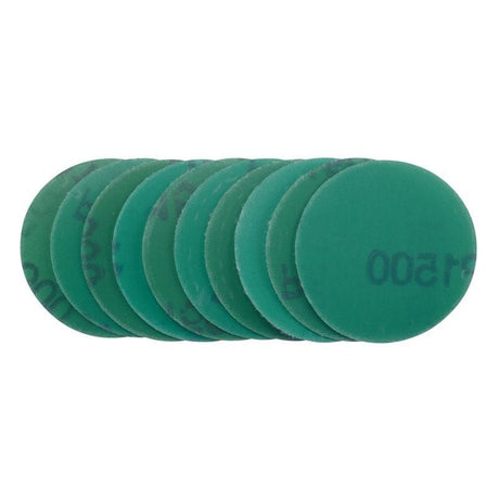 Draper SDWOD50 Wet and Dry Sanding Discs with Hook and Loop, 50mm, 1500 Grit (Pack of 10) - (02012) - DR-02012 - Draper - Trade Counter Direct