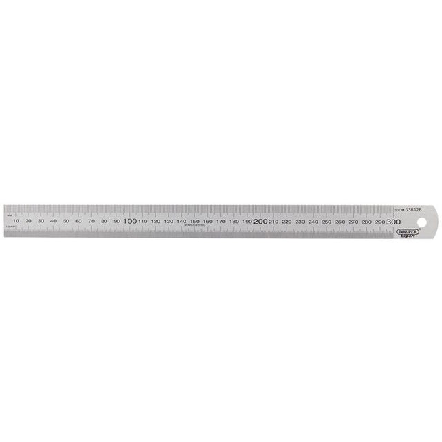 Draper SSR12B 300mm Stainless Steel Rule, 12" - (22671) - DR-22671 - Draper - Trade Counter Direct