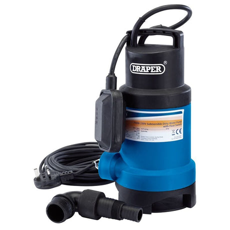 Draper SWP210DW Submersible Dirty Water Pump with Float Switch, 200L/Min, 750W - (61667) - DR-61667 - Draper - Trade Counter Direct