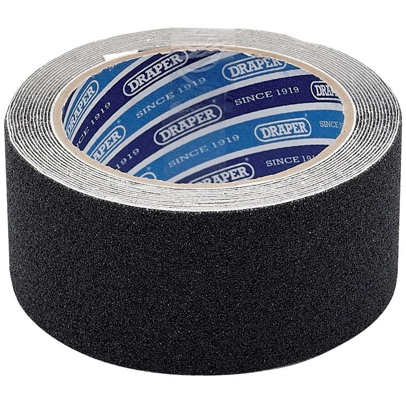Draper TP - S/GRIP Heavy Duty Safety Grip Tape Roll, 3.7m x 50mm, Black - (63384) - DR-63384 - Draper - Trade Counter Direct