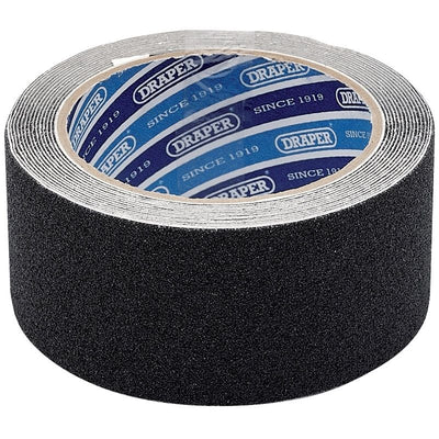 Draper TP - S/GRIP Heavy Duty Safety Grip Tape Roll, 3.7m x 50mm, Black - (63384) - DR-63384 - Draper - Trade Counter Direct