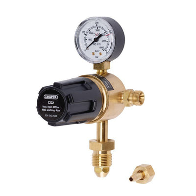 Draper WREGICO2 - 1G Industrial Gas Bottle Regulator with Single Gauge, 300 bar - (70151) - DR-70151 - Draper - Trade Counter Direct