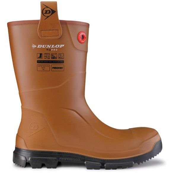 Dunlop Purofort RigPRO Full Safety Wellington - Brown/Black (35180 - 65704) - 35180-65704-03 - Dunlop - Trade Counter Direct