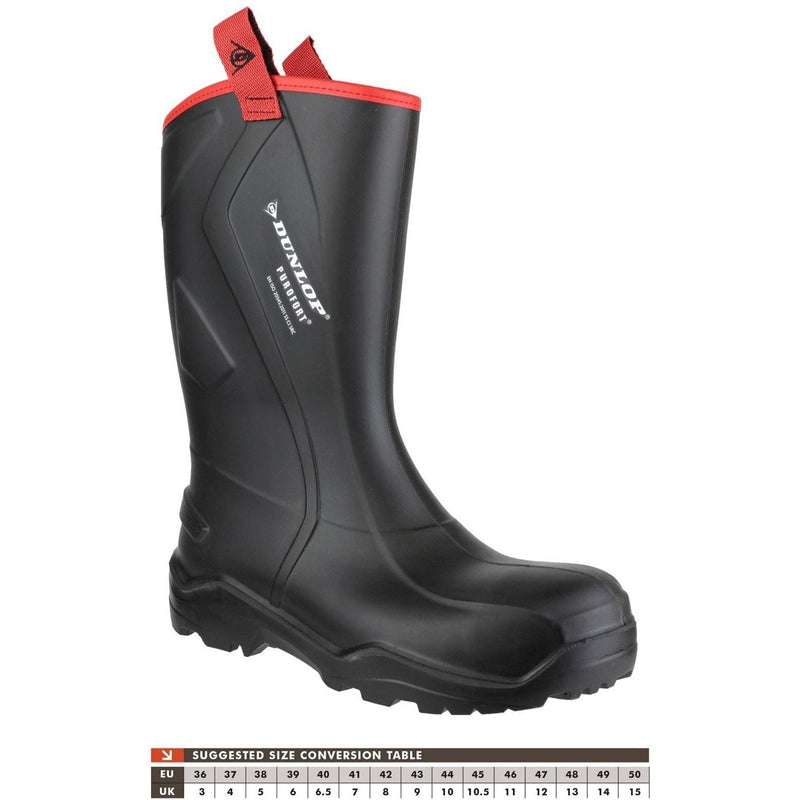Dunlop Purofort+ Rugged Full Safety Wellingtons - Black (21754 - 35016) - 21754-35016-01 - Dunlop - Trade Counter Direct