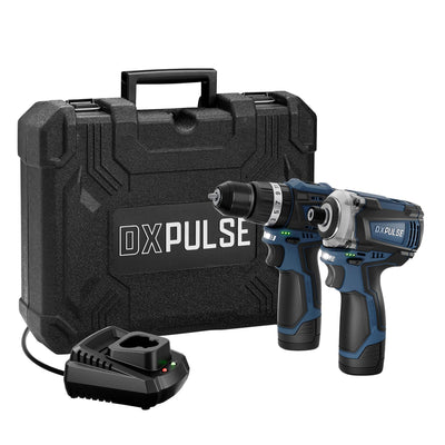 DXPULSE Brushless Combi Drill & Impact Driver Kit, 1/4" Sq. Dr., 2 x Batteries - DR-27983 - Draper - Trade Counter Direct