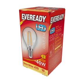 Eveready LED Filament Golf E14 (SES) 470lm 4W 2,700K (Warm White) - S15482 - Eveready - Trade Counter Direct