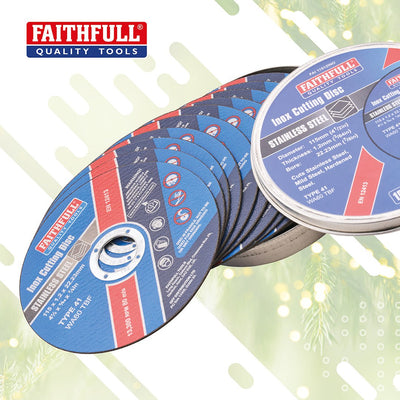 Faithfull 115mm (4.5") Inox Metal Cutting Discs (10 Pack) - XMS26CUTOFF - Faithfull - Trade Counter Direct