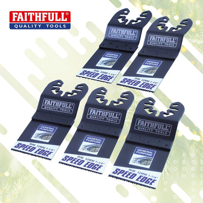 Faithfull 32mm Multi-Tool Speed Edge Blade (5 Pack) - XMS26MULTI5 - Faithfull - Trade Counter Direct