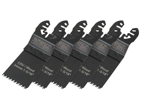 Faithfull 5 Piece Flush Cut Wood Blade Set - Bulk Pack of 5 - XMS22MBLADE5 - XMS22MBLADE5 - Faithfull - Trade Counter Direct