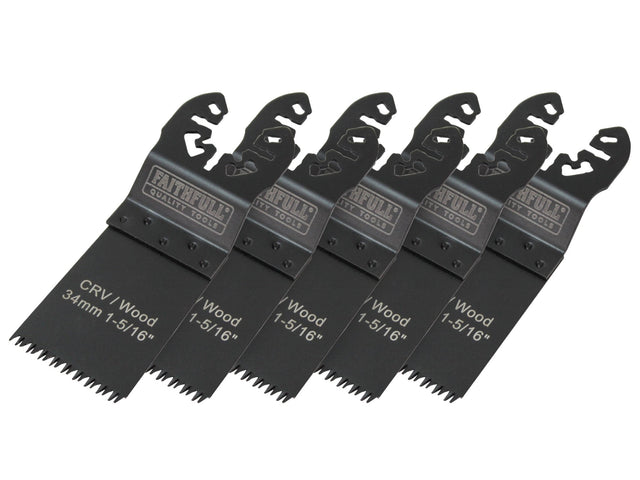 Faithfull 5 Piece Flush Cut Wood Blade Set - Bulk Pack of 5 - XMS22MBLADE5 - XMS22MBLADE5 - Faithfull - Trade Counter Direct